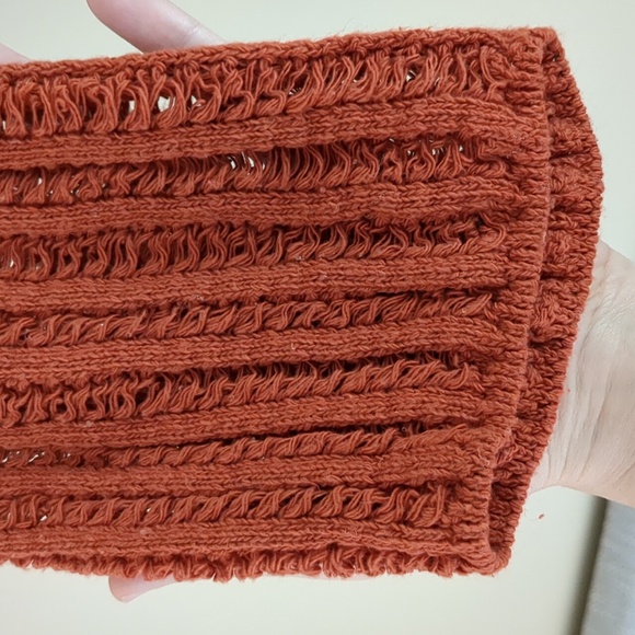 Large PrettyLittleThing Orange Cropped Off The Shoulder Sweater - Picture 7 of 7